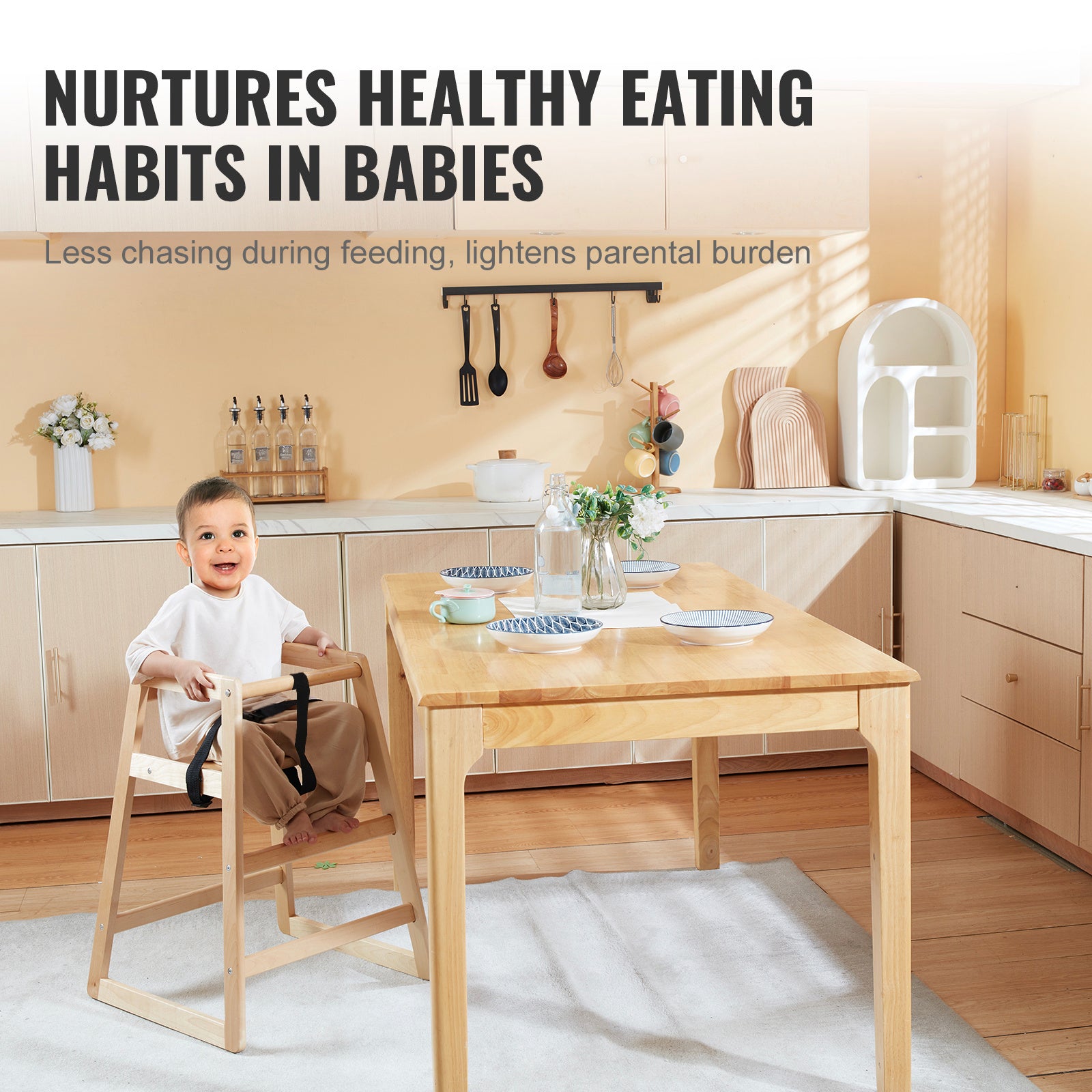 Wooden High Chair For Babies & Toddler