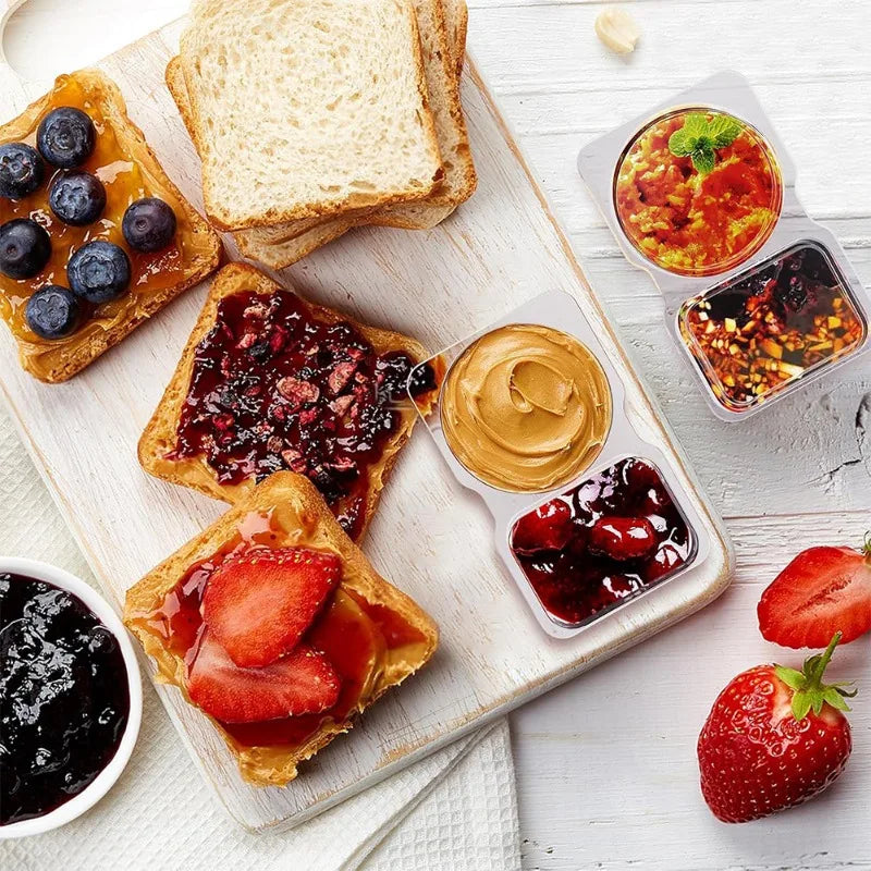 5/10/20/40PCS Double Compartment Snack Container with Lid