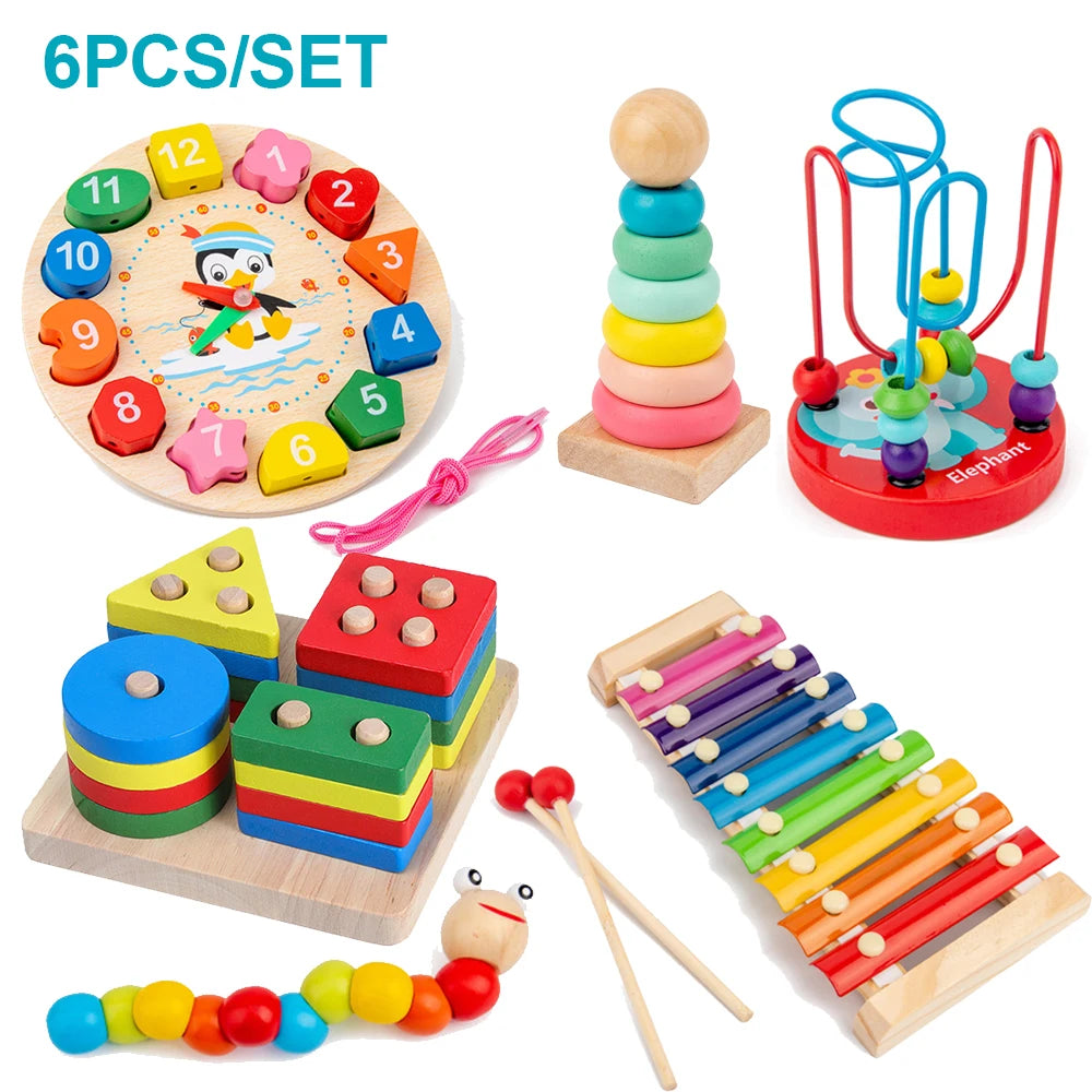 Montessori 3D Wooden Early Learning Baby Toys