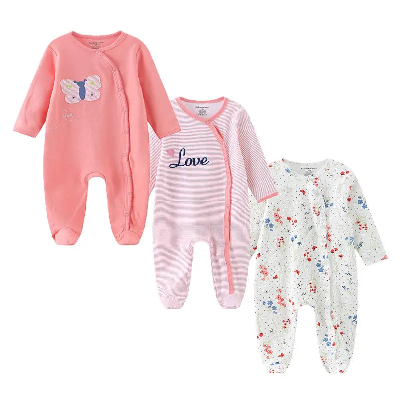 3 Pcs Long Baby Romper