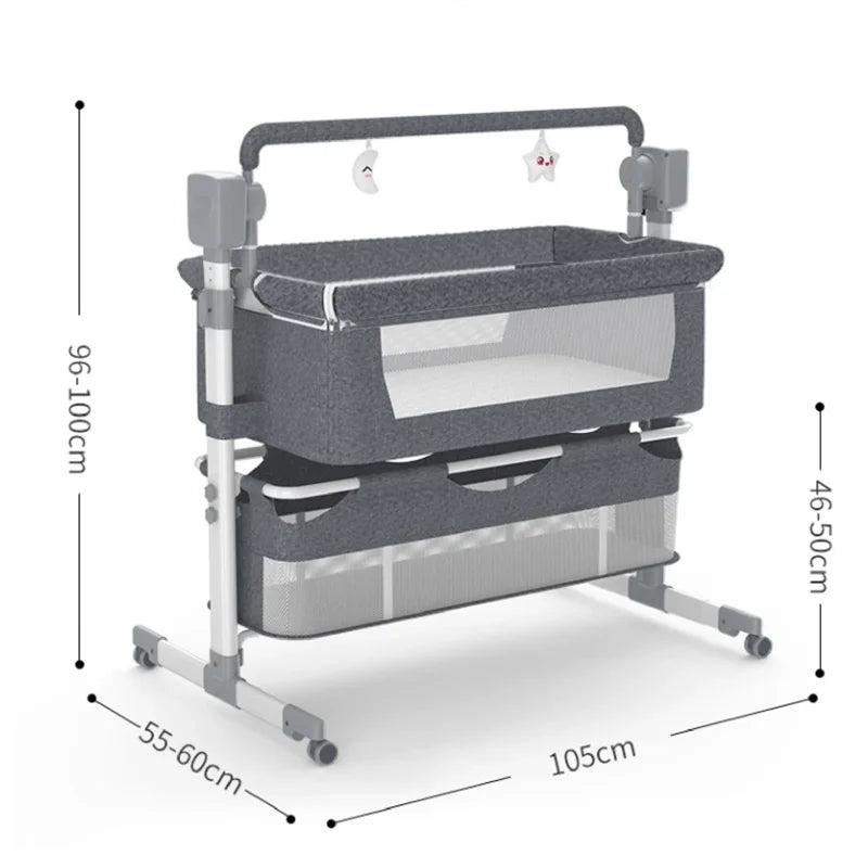 Baby Crib with Pendulum & Bluetooth