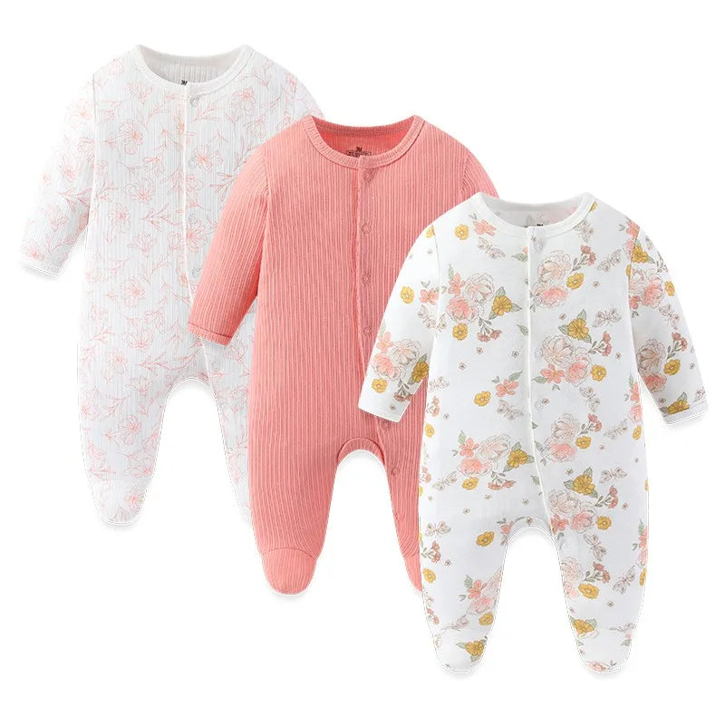 3 Pcs Long Baby Romper