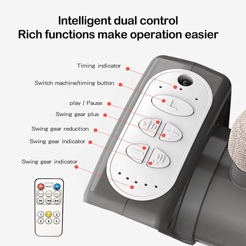 Baby Crib with Pendulum & Bluetooth