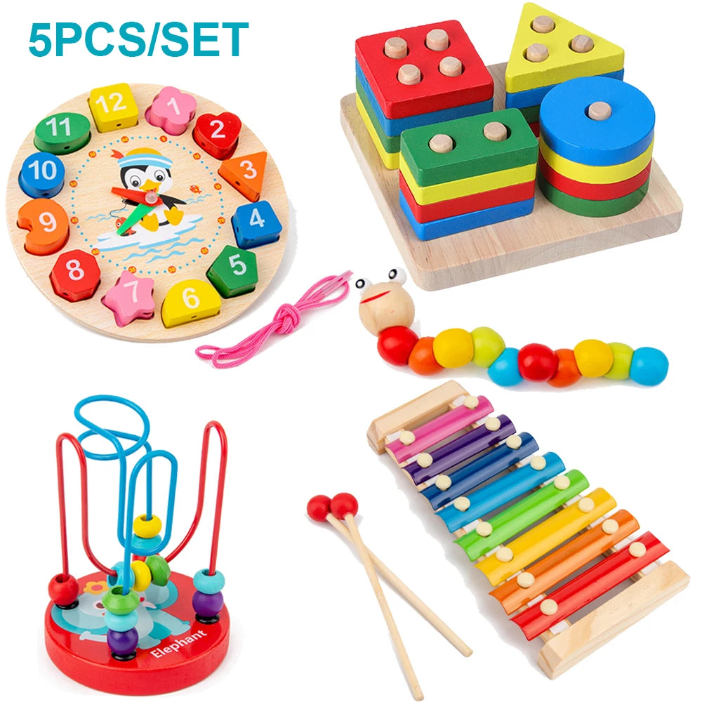 Montessori 3D Wooden Early Learning Baby Toys