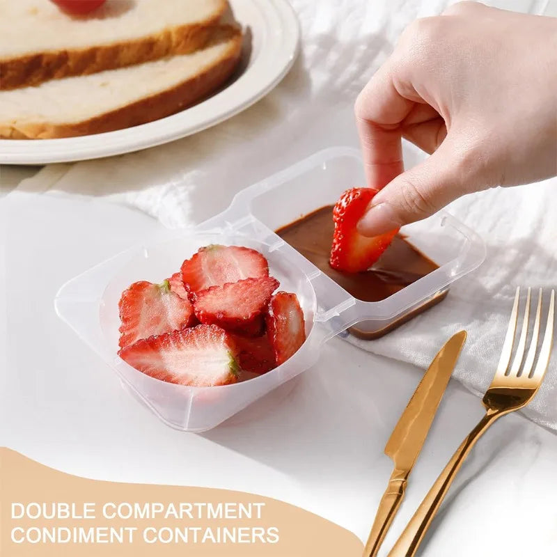 5/10/20/40PCS Double Compartment Snack Container with Lid